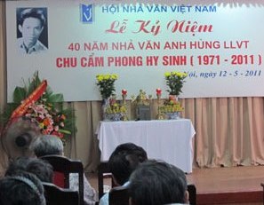 Kỷ niệm 40 năm Nhà văn, Anh hùng Lực lượng vũ trang Chu Cẩm Phong hy sinh